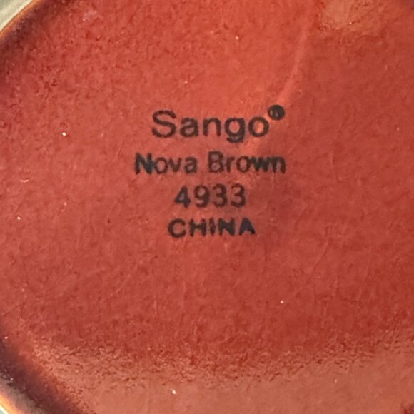 4 Sango Nova Brown 4933 Stoneware Luncheon Plates 8" Diameter Earthy Tones -B - Picture 3 of 4